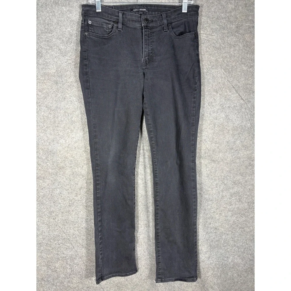 Lucky‎ Brand Sweet Straight Mid Rise Jeans Womens Faded Black Denim Pants